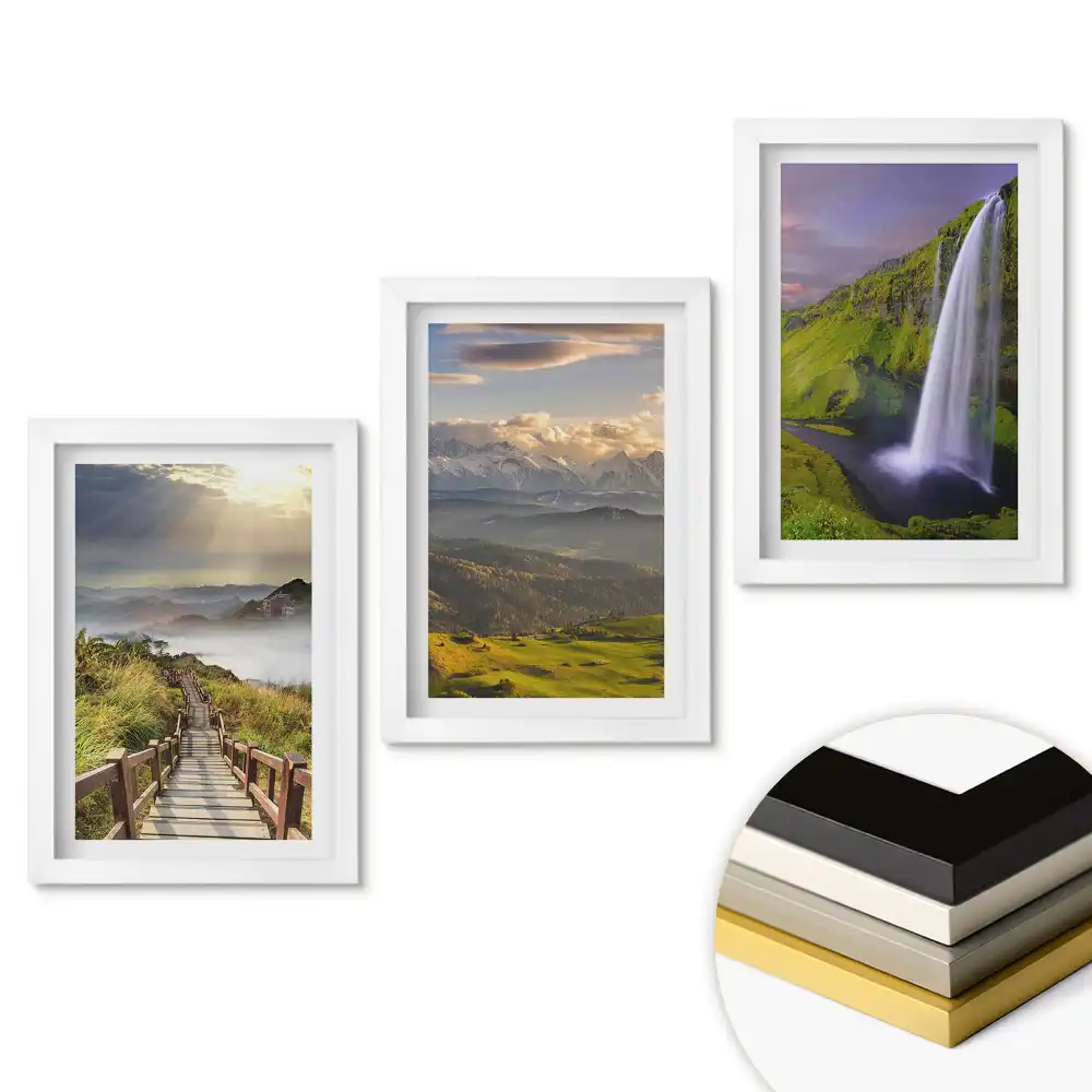 Set 3 tablouri pentru dormitor cu peisaje naturale uimitoare