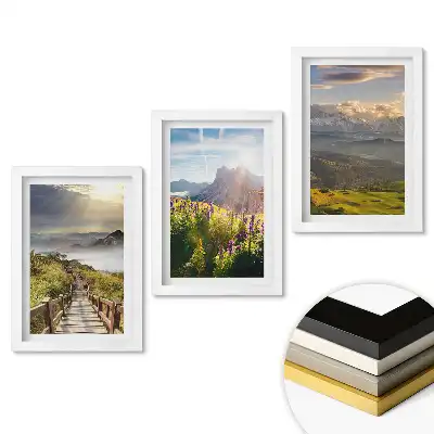 Set tablouri pentru living cu peisaje montane și flori