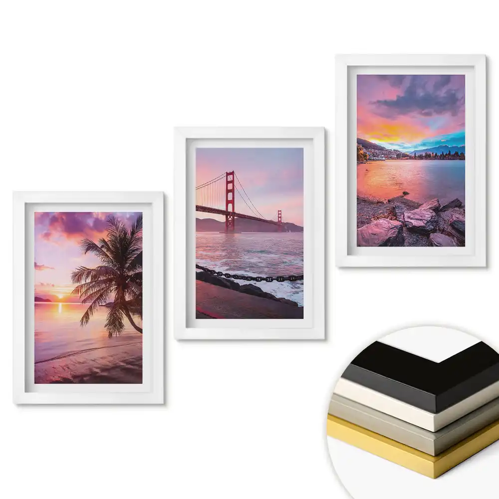 Set tablouri pentru living cu peisaj de apus