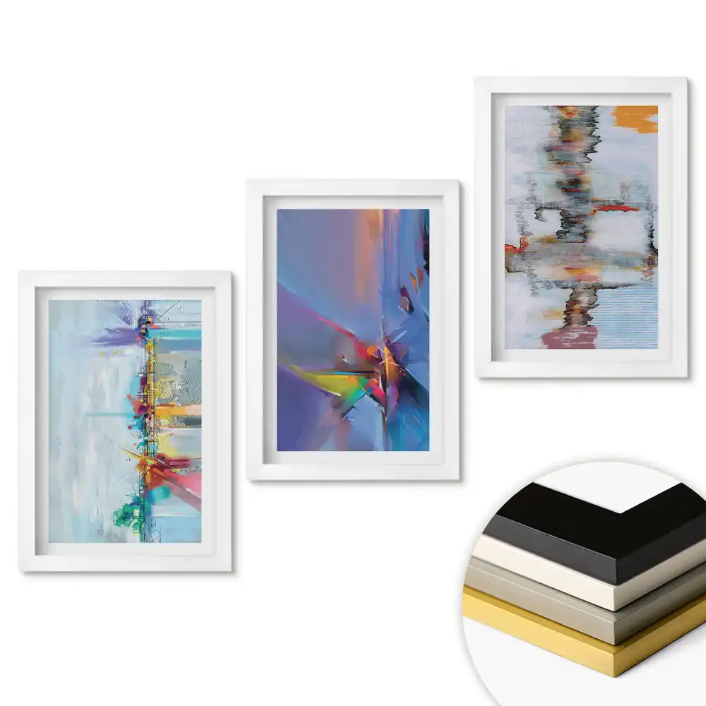Set 3 tablouri pentru dormitor cu design abstract modern