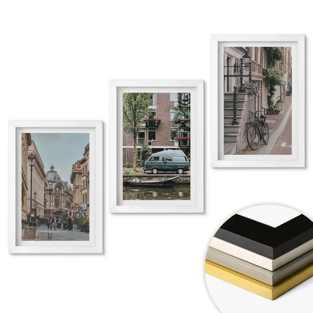 Set tablouri pentru living Străzi istorice și viață modernă