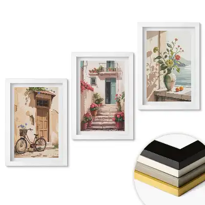 Set 3 tablouri pentru dormitor cu priveliști mediteraneene