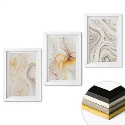 Set de tablouri pentru living cu compoziții abstracte și modele delicate