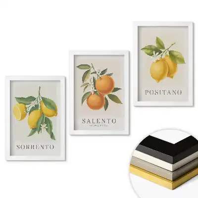 Set 3 tablouri pentru dormitor Inspirații citrice din Italia