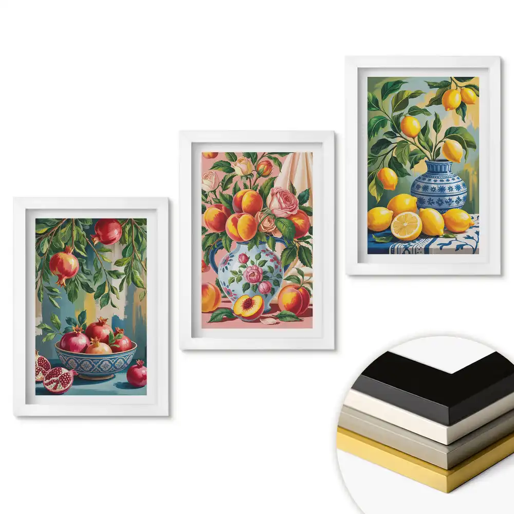 Set de tablouri pentru living Inspirații din fructe în culorile naturii