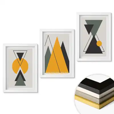 Set de tablouri pentru living cu design geometric modern