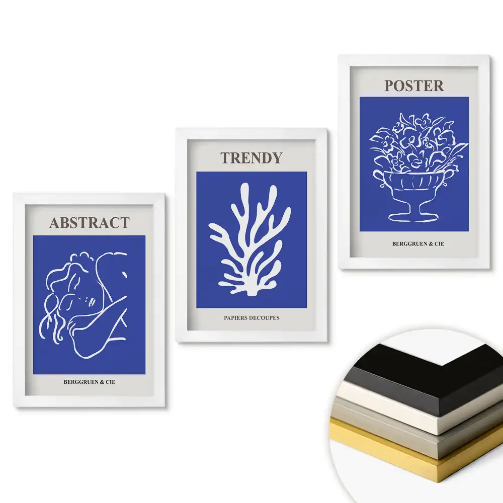 Set de tablouri pentru living cu grafică modernă în culori intense
