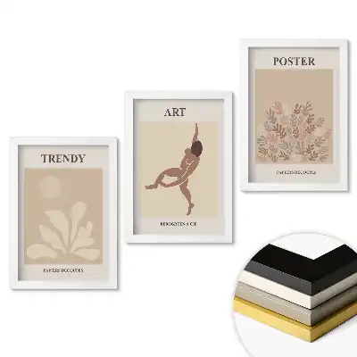 Set de tablouri pentru living cu grafică elegantă pentru interioare moderne