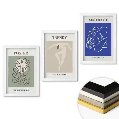 Set de tablouri pentru living cu grafică interioară modernă