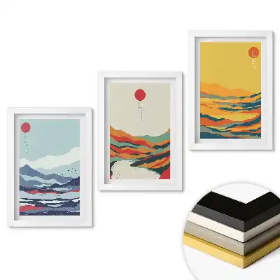 Set de tablouri pentru living Culorile naturii în stil minimalist