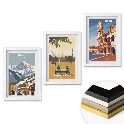 Set 3 tablouri pentru dormitor Amintiri dintr-o călătorie prin orașe