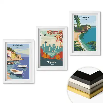 Set de tablouri pentru living Locuri fermecătoare din lume