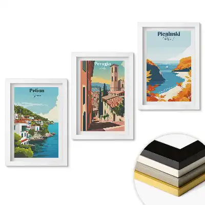 Set 3 tablouri pentru dormitor cu peisaje din Europa