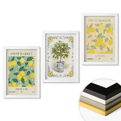 Set de tablouri pentru living Piața de fructe în stil italian