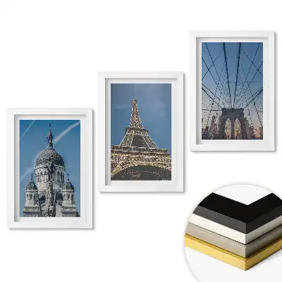 Set de 3 tablouri pentru dormitor cu monumente ale lumii din trei perspective