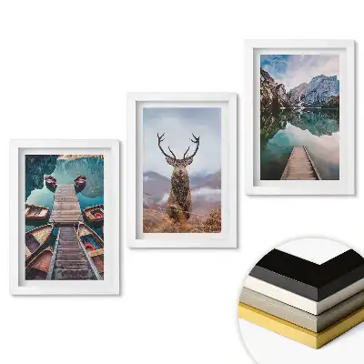 Set 3 tablouri pentru dormitor cu design natură în trei versiuni