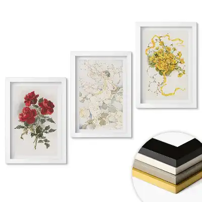 Set de tablouri pentru living Flori și eleganță în artă
