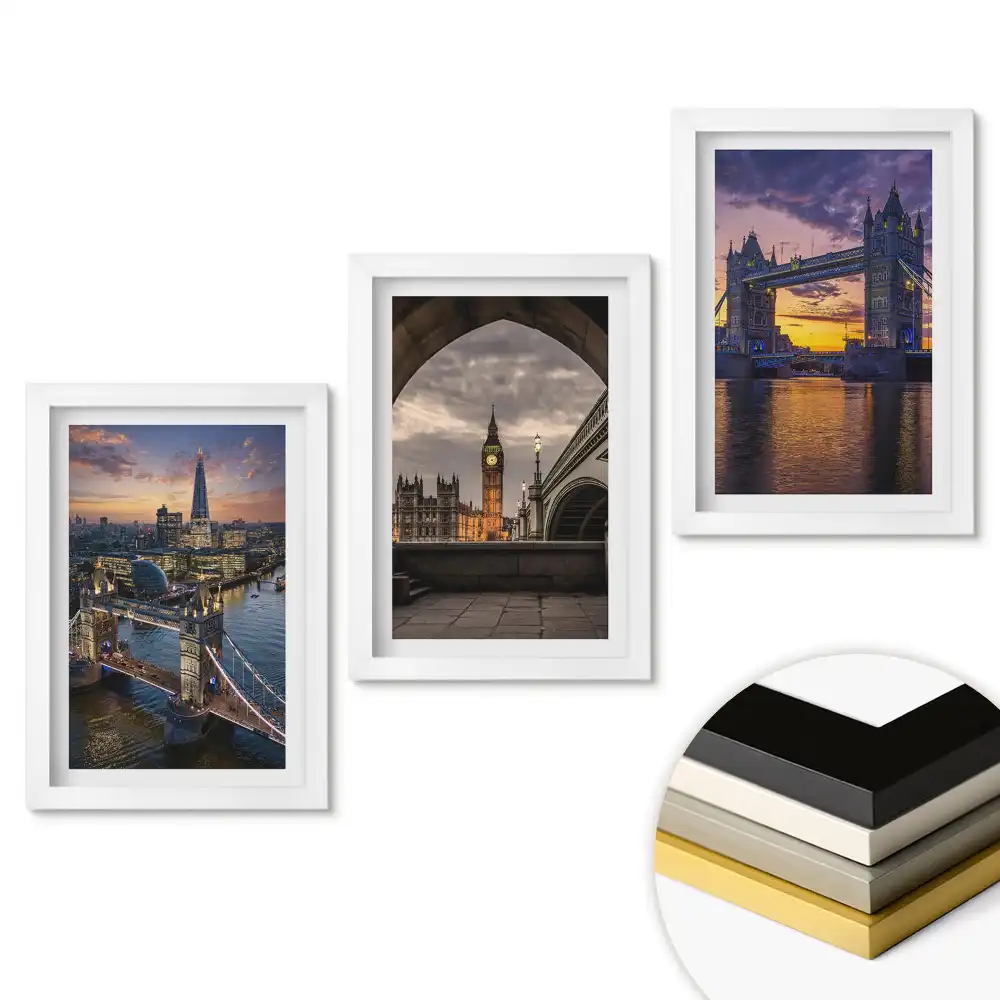 Set tablouri pentru living Vederi ale Londrei la apus