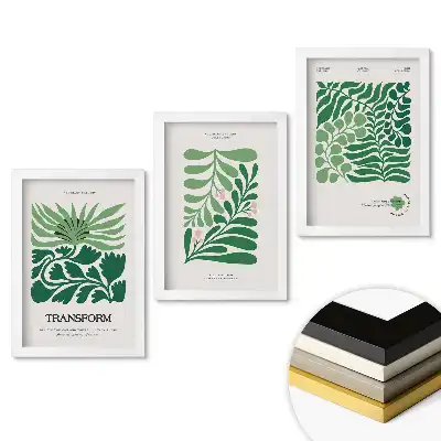 Set 3 tablouri pentru dormitor Armonia verde în arta vegetală