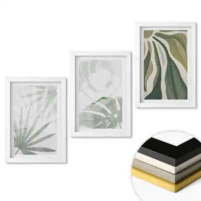 Set 3 tablouri pentru dormitor cu design floral în nuanțe delicate
