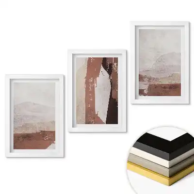 Set de 3 tablouri pentru dormitor cu peisaje abstracte în culori estompate