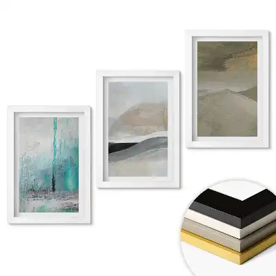 Set tablouri pentru living cu peisaje abstracte în culori discrete