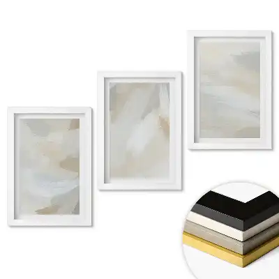 Set de 3 tablouri pentru dormitor cu compoziții abstracte în culori discrete