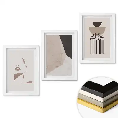 Set de tablouri pentru living cu forme abstracte și linii minimaliste