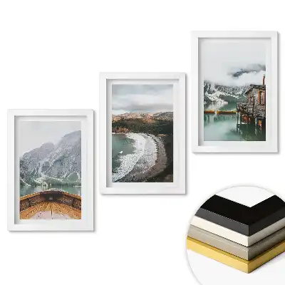 Set 3 tablouri pentru dormitor cu vederi pitorești ale munților și lacurilor