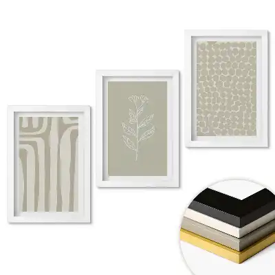 Set de 3 tablouri pentru dormitor cu modele naturale și motive delicate