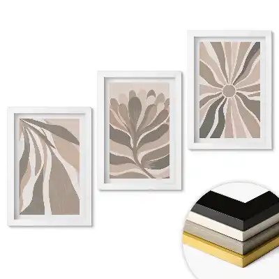 Set 3 tablouri pentru dormitor cu compoziții abstracte în culori discrete