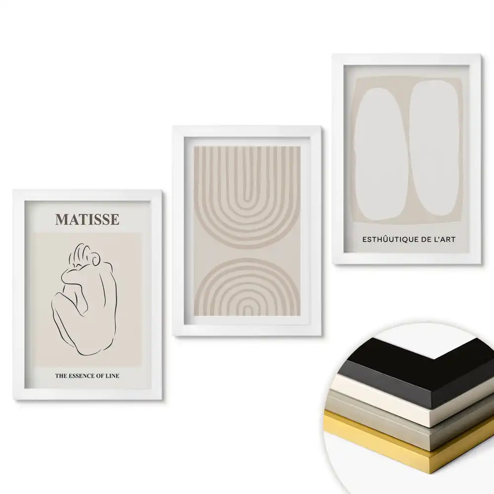 Set de 3 tablouri pentru dormitor cu design minimalist