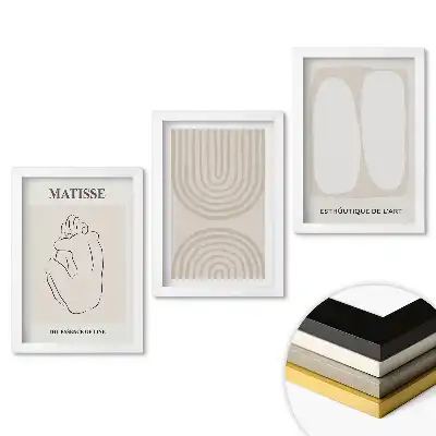 Set de 3 tablouri pentru dormitor cu design minimalist