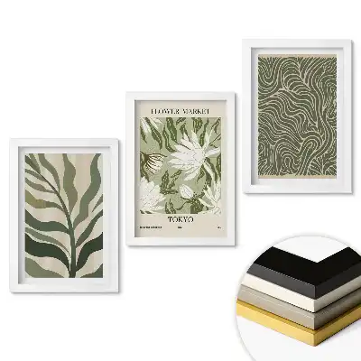 Set de tablouri pentru living Inspirații verzi în stil modern