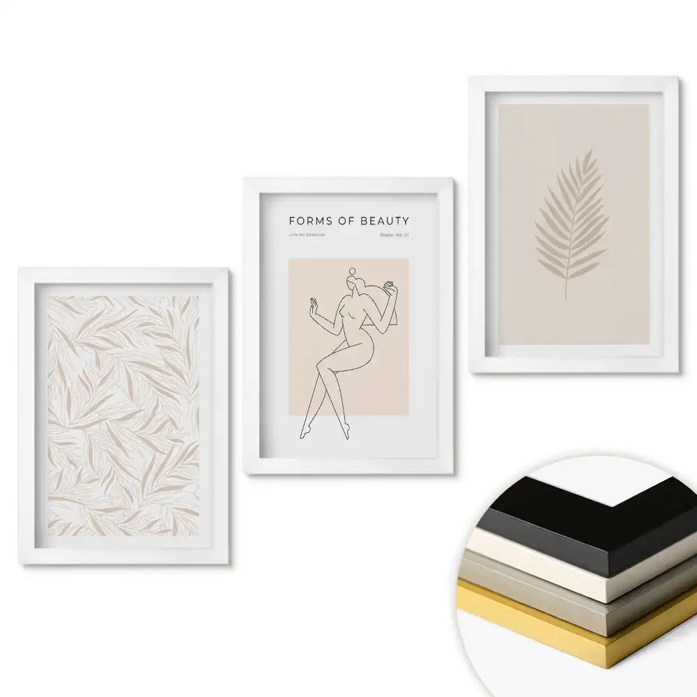Set 3 tablouri pentru dormitor cu design minimalist Eleganță și natură