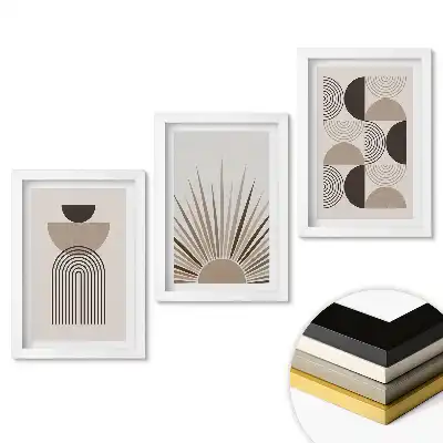 Set de tablouri pentru living cu grafică modernă în culori discrete