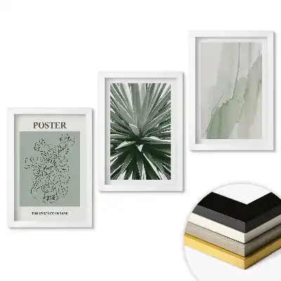 Set de 3 tablouri pentru dormitor cu grafică modernă în culori discrete
