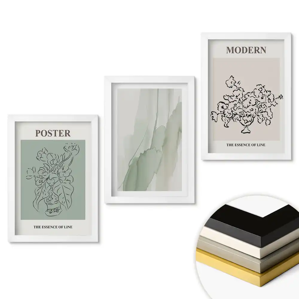 Set de tablouri pentru living cu grafică minimalistă pentru interioare moderne