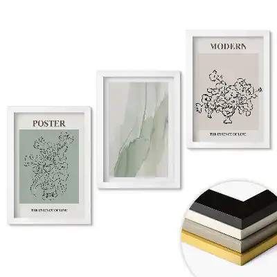 Set de tablouri pentru living cu grafică minimalistă pentru interioare moderne