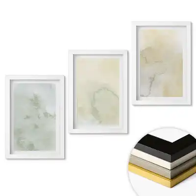 Set de 3 tablouri pentru dormitor cu acuarele abstracte în culori estompate