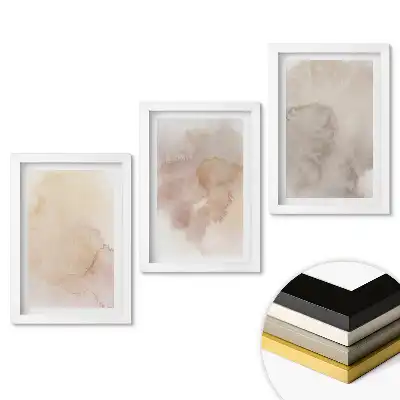 Set de tablouri pentru living cu nuanțe abstracte în tonuri delicate