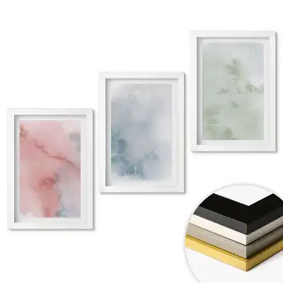 Set de 3 tablouri pentru dormitor cu acuarele abstracte în culori delicate
