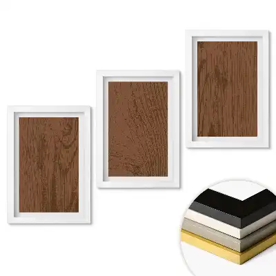 Set de 3 tablouri pentru dormitor cu fundal minimalist în nuanțe de maro