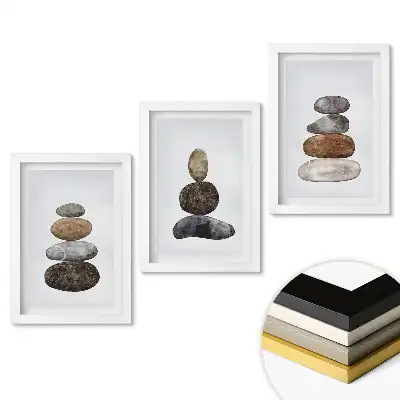 Set 3 tablouri pentru dormitor Armonia pietrelor stil minimalist