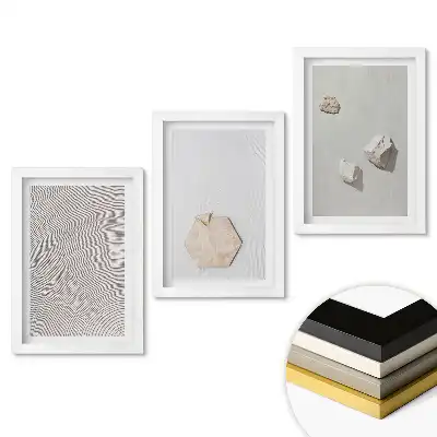 Set de tablouri pentru living cu texturi și forme minimaliste