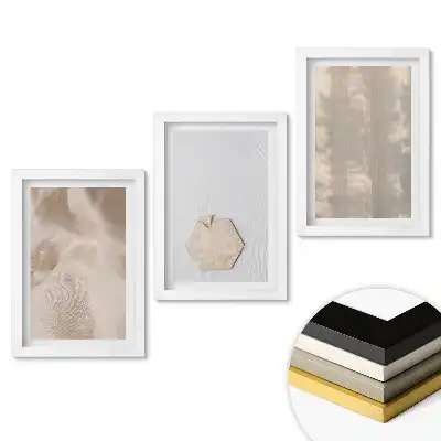 Set de 3 tablouri pentru dormitor cu compoziții minimaliste în culori neutre