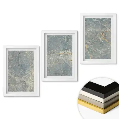 Set de tablouri pentru living cu texturi abstracte în nuanțe de albastru