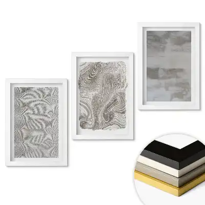 Set de 3 tablouri pentru dormitor cu modele abstracte în nuanțe de gri