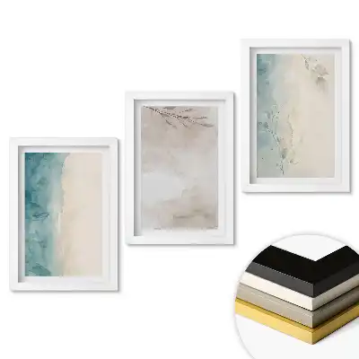 Set de tablouri pentru living cu acuarele abstracte în culori delicate