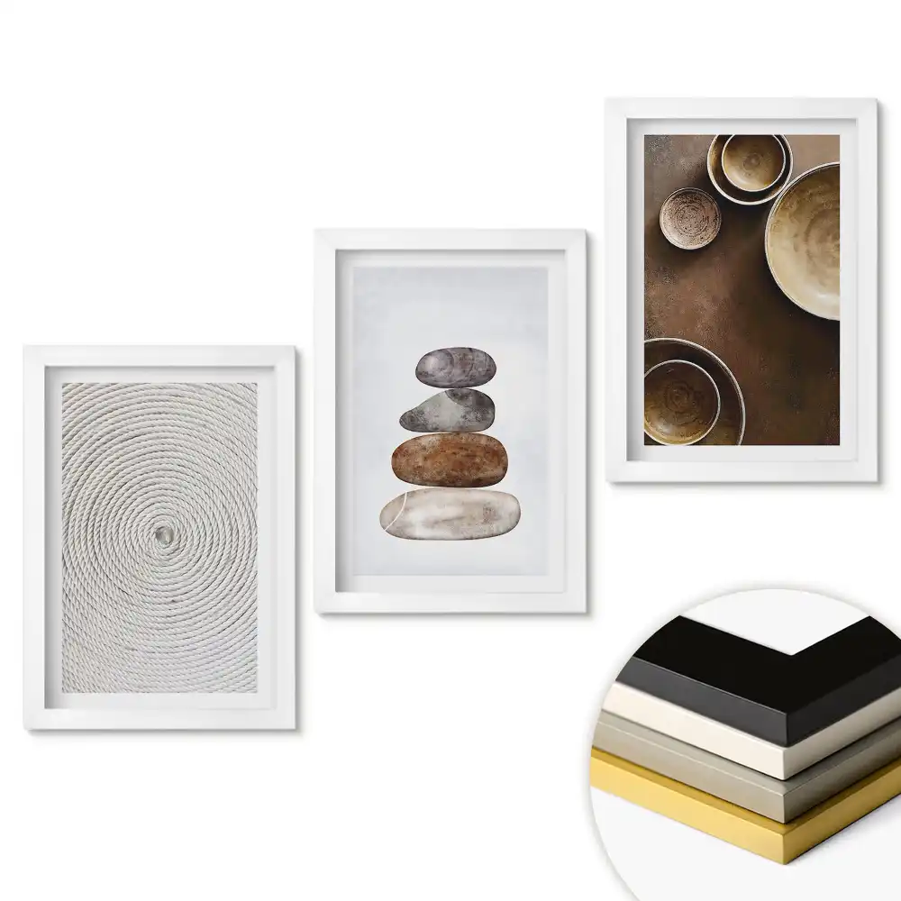 Set de tablouri pentru living Armonia naturii în stil minimalist